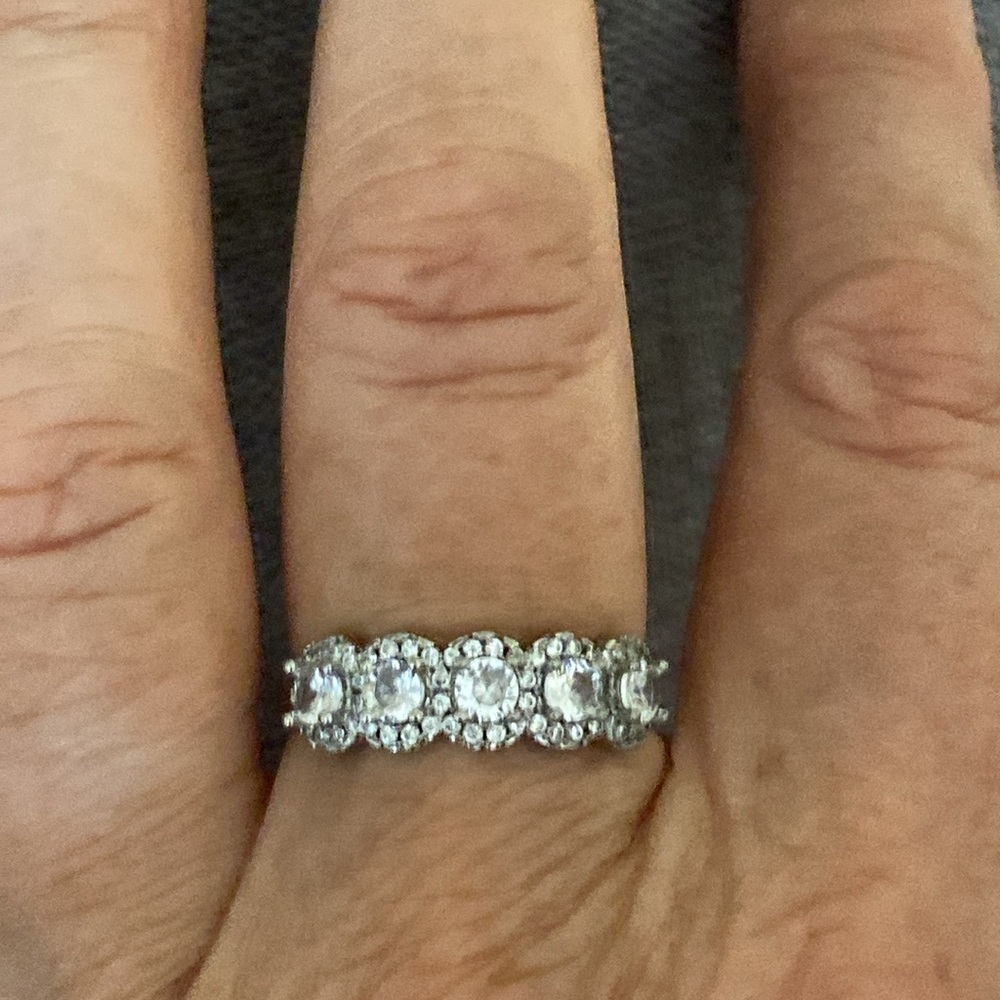 Antique Style Sterling Faux Diamond Ring (10)